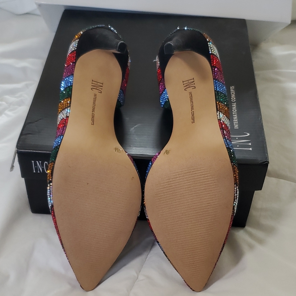 INC International Concepts Multicolor Rhinestone Heels - Picture 6 of 7